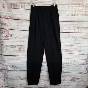 St. John Black Santana Knit Pleated Pants 10 Pockets Stretch Minimalist Quality